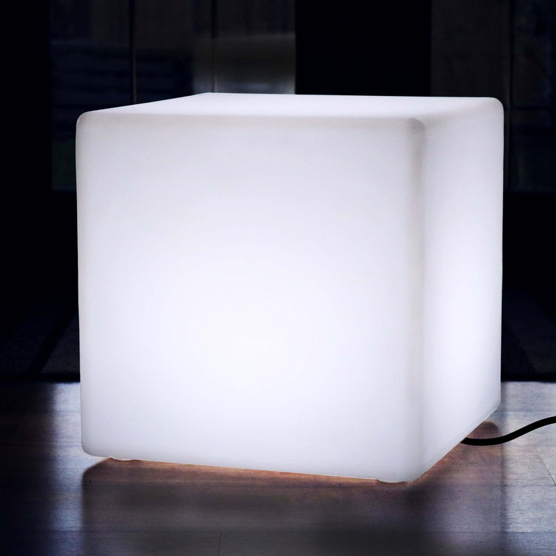 50cm LED Cube Lamp Mood Floor Lighting Mains Powered - White