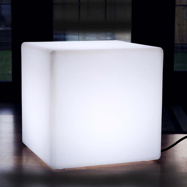 60cm LED Cube Main Powered Floor Mood Lighting - White