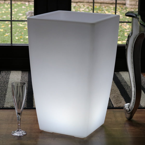 LED Flower Vase Plant Pot, 50cm Illuminated Decorative Floor Standing Lamp, E27, White