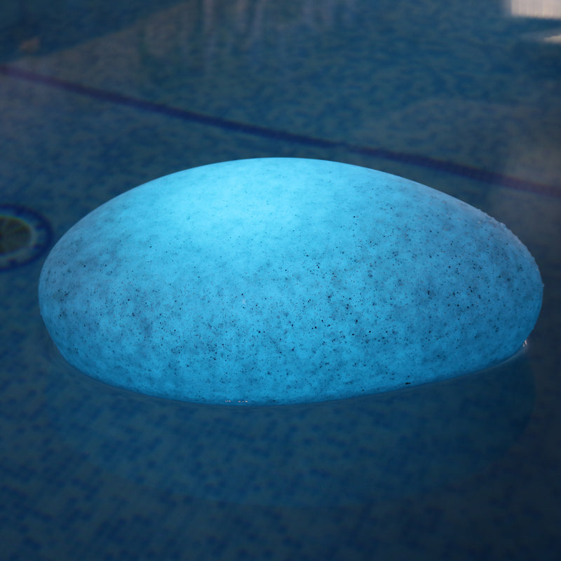 Floating LED Pool Light, Multi Colour Outdoor Garden Pond Lighting, Flint Pebble Stone Lamp