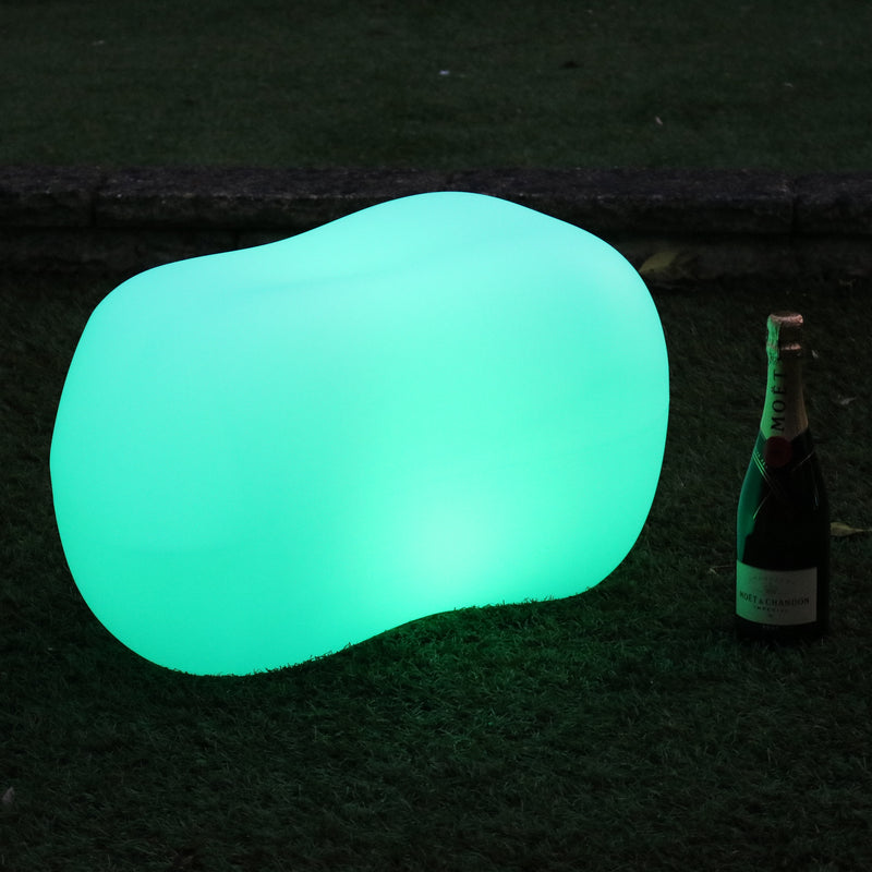 LED Pebble Stone Outdoor Garden Light, Cordless Decorative Multi Colour Table Patio Lighting