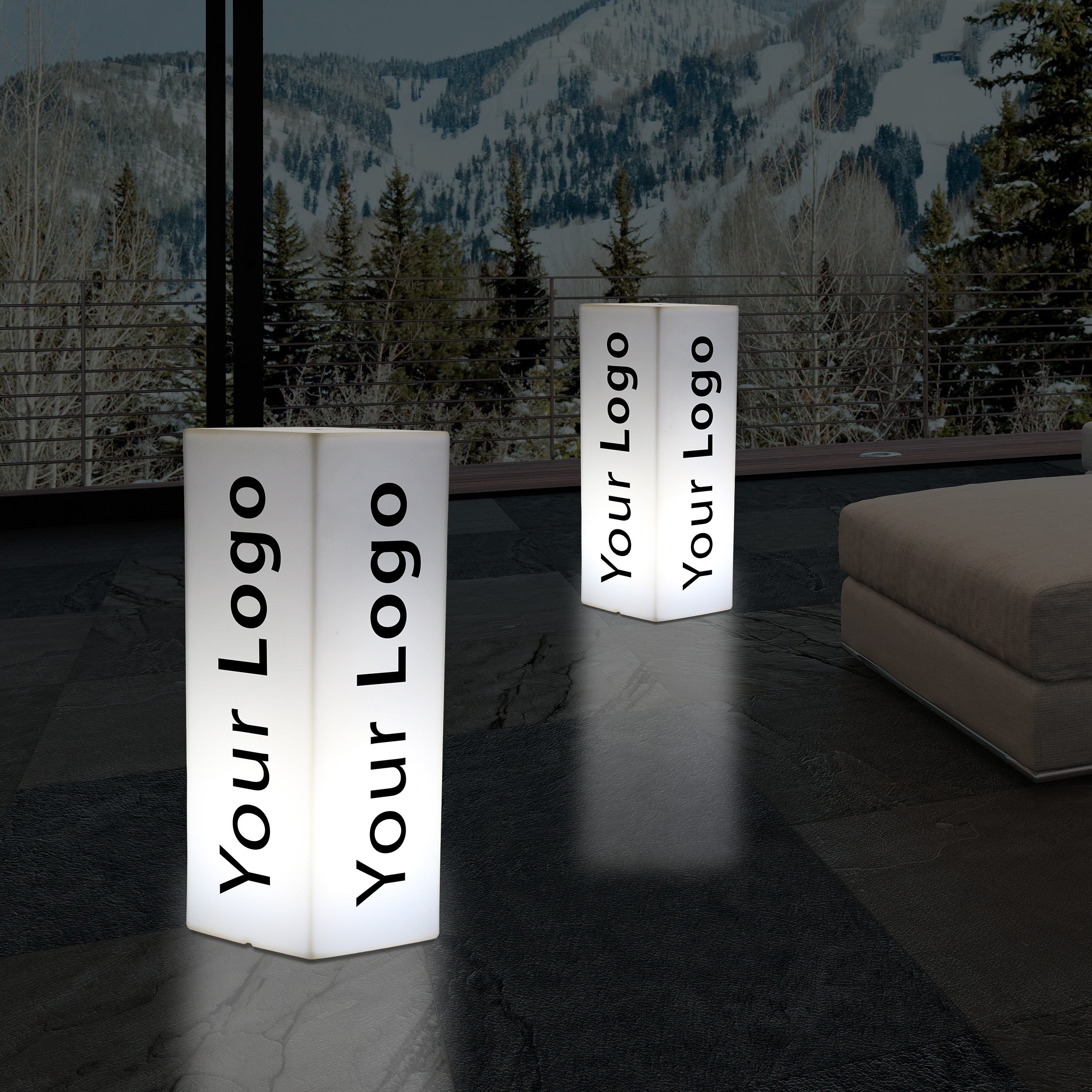 Custom Column LED Light Box, Branded Outdoor Plinth Pillar Display Sig ...