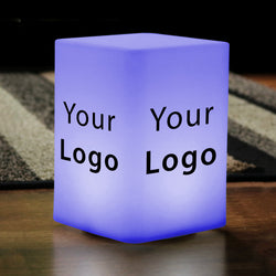 Customised Logo Light Box, Illuminated Custom Table Centrepiece for Event Branding, Backlit Display Totem Block Signage