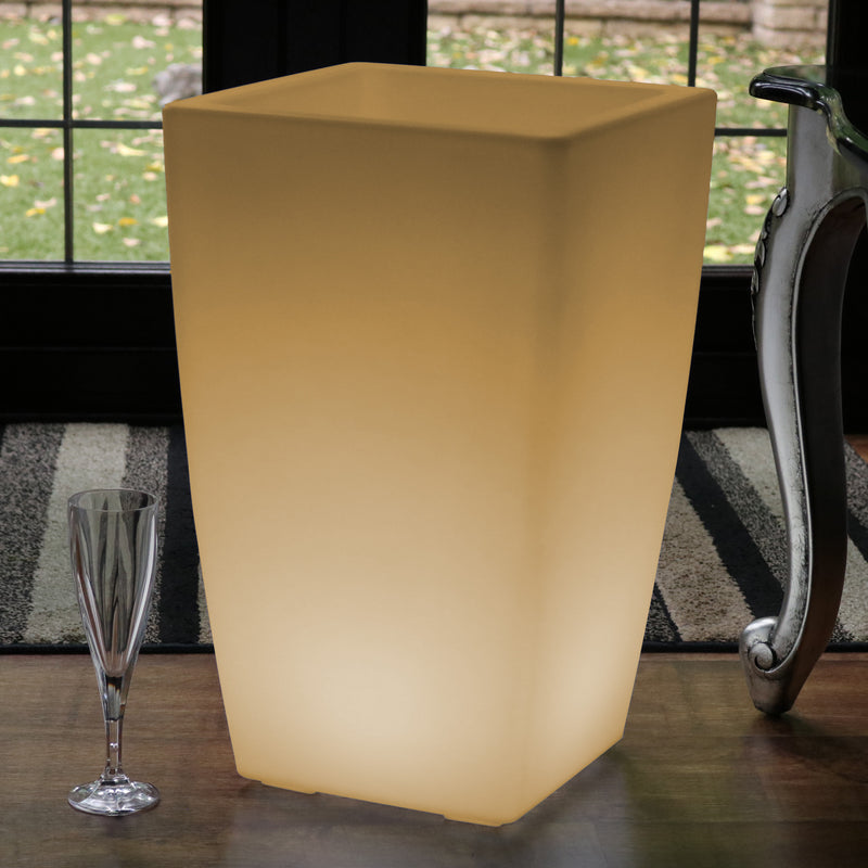 Illuminated 50cm Floor Standing Vase, LED Flower Plant Pot, Decorative Lamp, Warm White