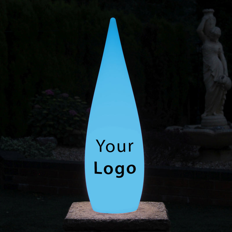 Custom Branded LED Waterdrop Light Box with Logo, Unique Free Standing Display Sign for Business Event, Tradeshow, Expo