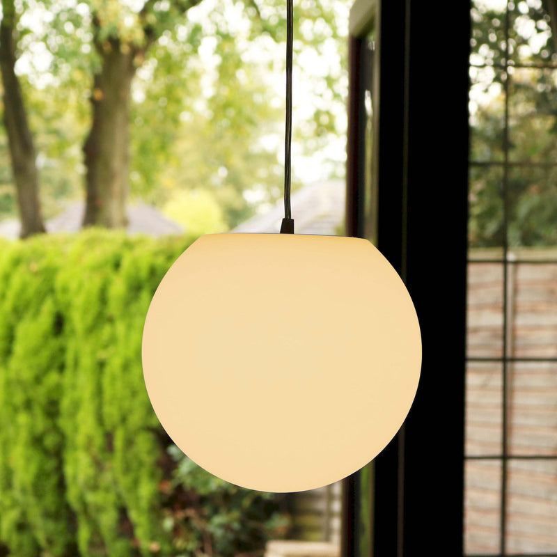 LED Ceiling Pendant Lighting, 30cm Globe Orb Lamp, Warm White E27 Bulb