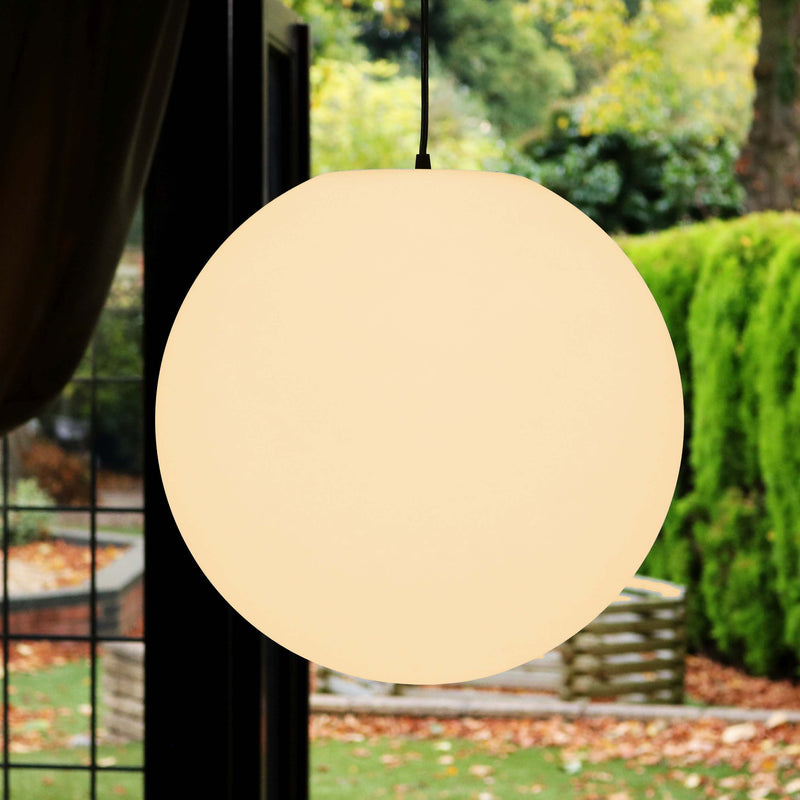 Sphere Pendant Light, 40cm LED Ball Hanging Lamp + Warm White E27 Bulb