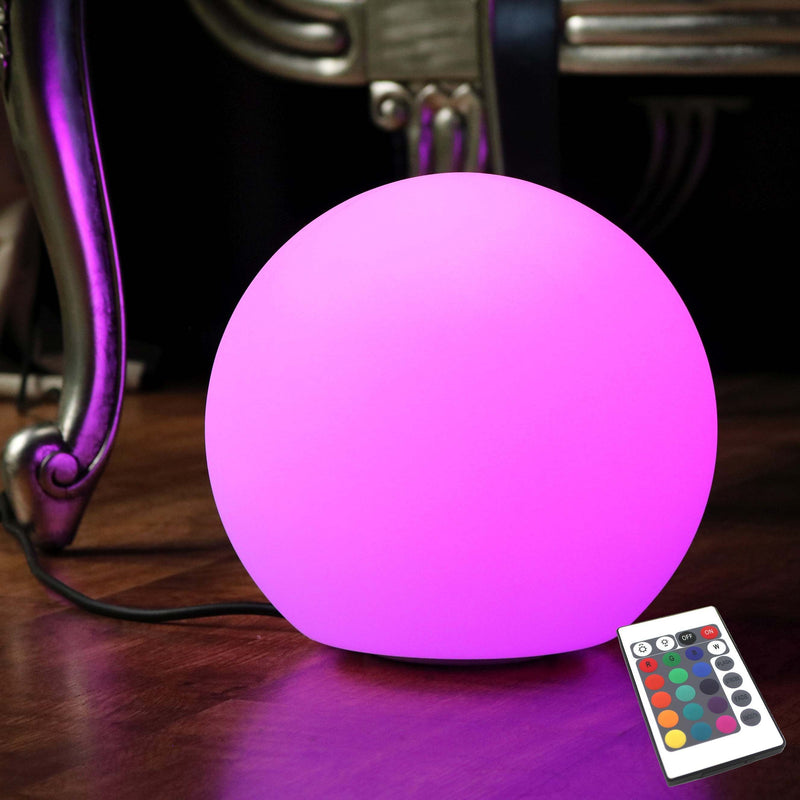 Table Lamp + Remote, 30cm LED RGB Decorative Bedside Sphere Mood Light