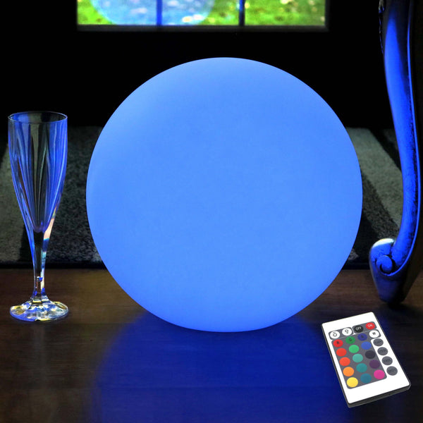 30cm Modern Globe Light, Colour Changing Rechargeable Ball Table Lamp