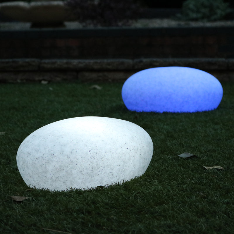 Floating LED Pool Light, Multi Colour Outdoor Garden Pond Lighting, Flint Pebble Stone Lamp