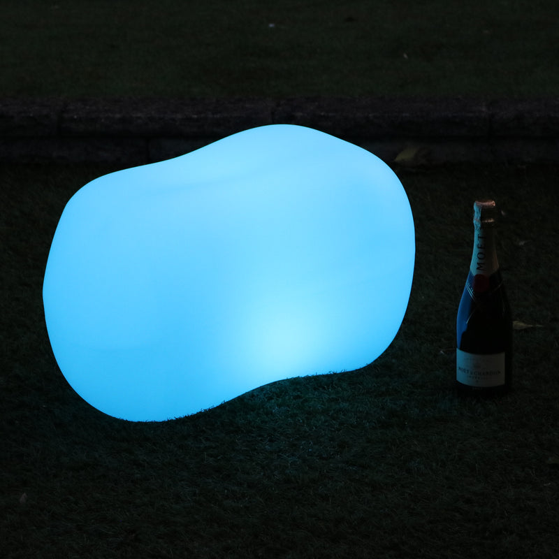 LED Pebble Stone Outdoor Garden Light, Cordless Decorative Multi Colour Table Patio Lighting