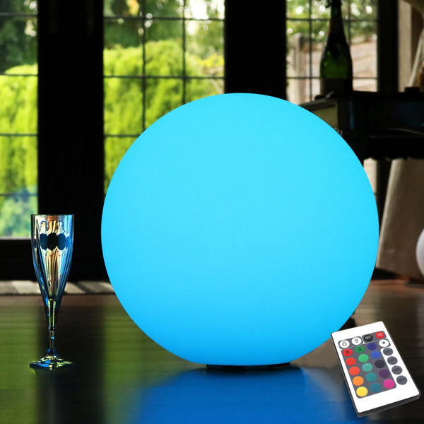 40cm Rechargeable RGB Sphere Floor Light, Colour Changing + Remote