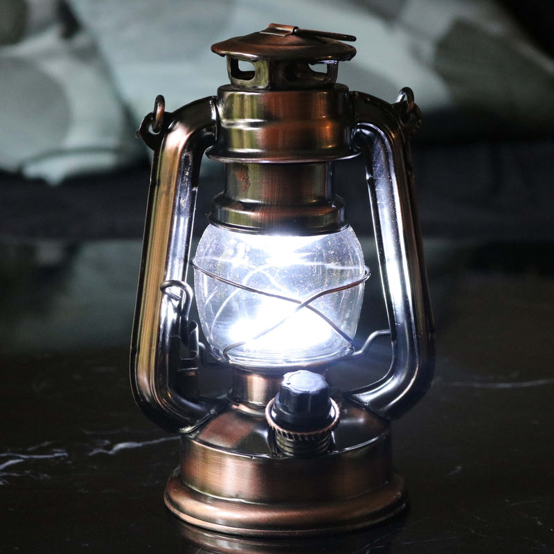 LED Hurricane Lamp, 19cm Dimmable Battery Hanging Storm Lantern Light