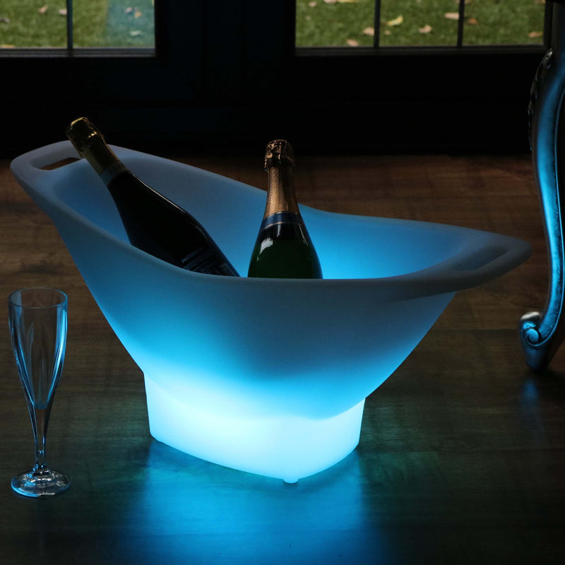 Large LED Ice Bucket, Light Up Champagne Wine Cooler, Colour Changing