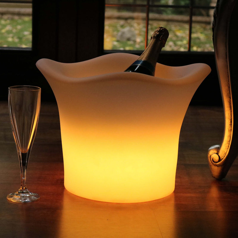 LED Ice Bucket, Rechargeable Light Up Champagne Wine Drinks Cooler