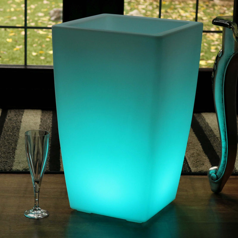 LED Flower Floor Vase, 50cm Cordless Illuminated RGB Plant Pot Light