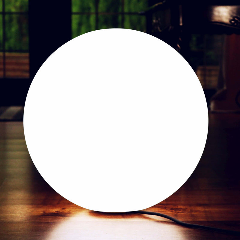 Modern Globe Floor Lamp, 40cm LED Sphere Lounge Light, White E27 Bulb