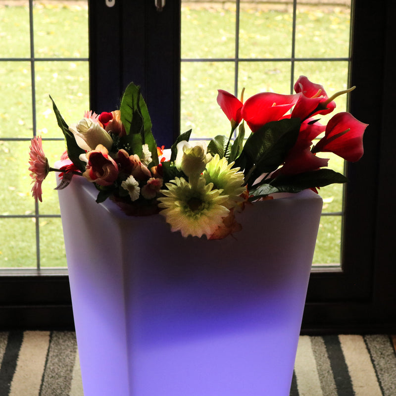 Outdoor Mains Powered LED Flower Vase, 75cm Tall Floor Vase Plant Pot for Garden, Patio