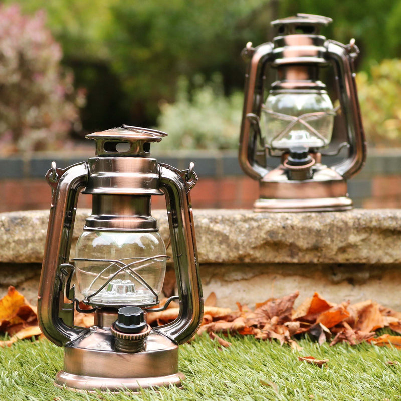 LED Hurricane Lamp, 19cm Dimmable Battery Hanging Storm Lantern Light