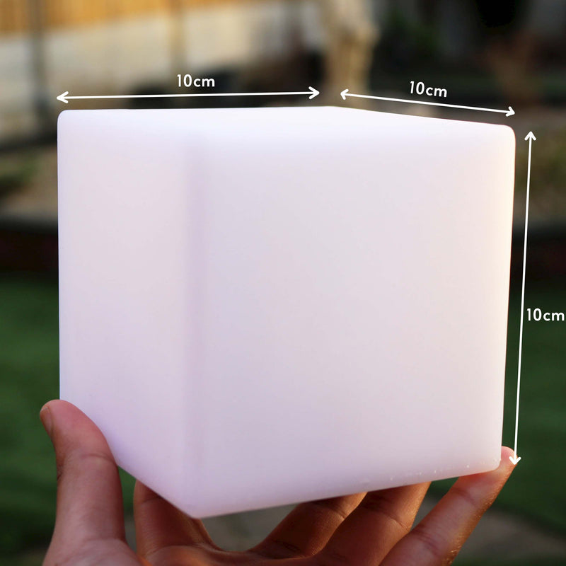 Table Night Lamp, 10cm LED Cube, Rechargeable Bedside RGB Mood Light + Remote