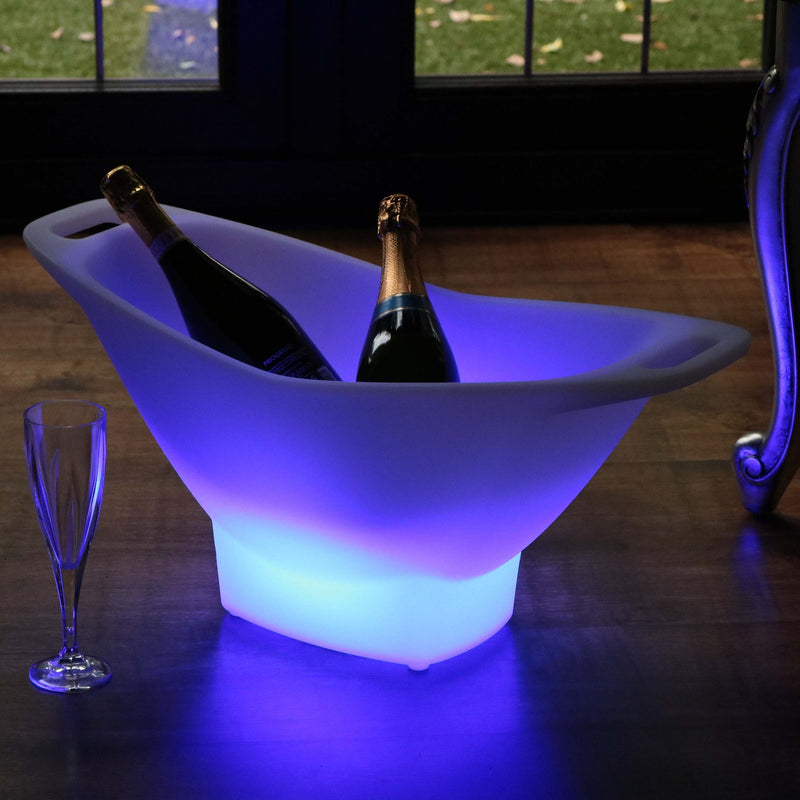 Large LED Ice Bucket, Light Up Champagne Wine Cooler, Colour Changing