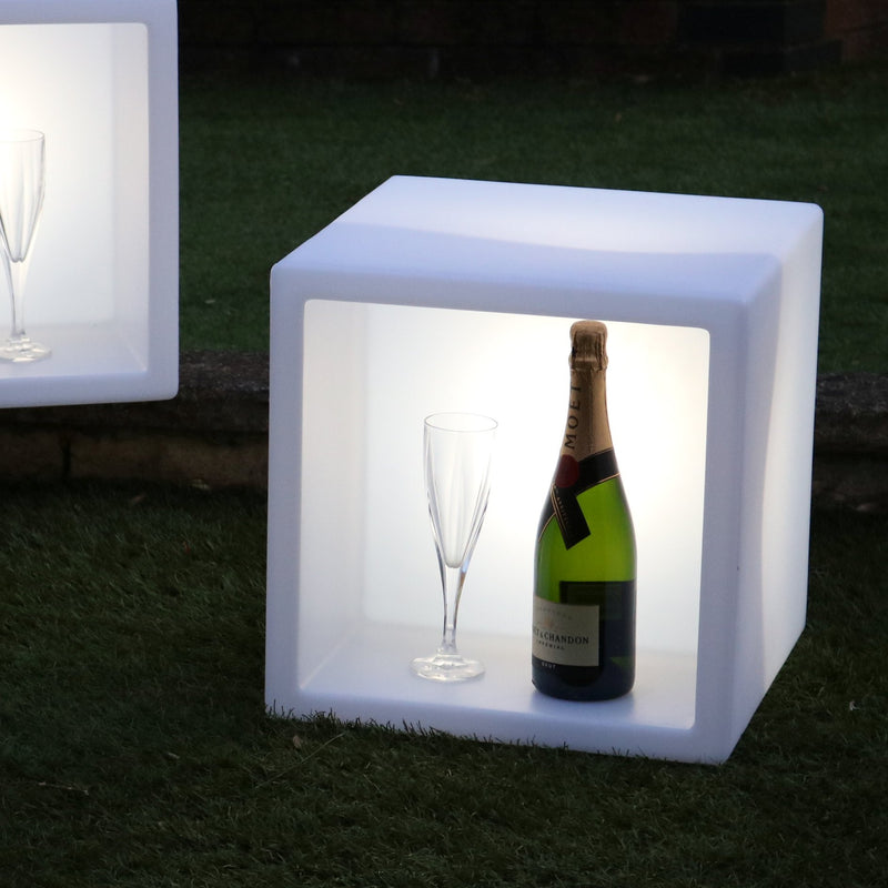 Large 40 x 40 cm LED Ice Bucket Wine Champagne Cooler, Bottle Drinks Holder, Multi Colour RGB