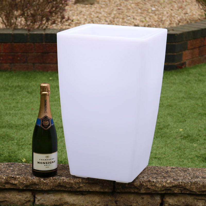 50cm Floor Standing LED Ice Champagne Bucket Wine Cooler, Outdoor Garden Stand Bottle Cooler