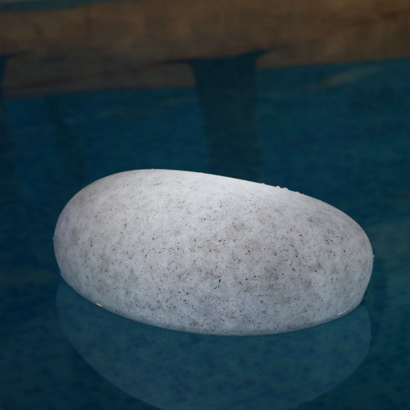 Floating LED Pool Light, Multi Colour Outdoor Garden Pond Lighting, Flint Pebble Stone Lamp