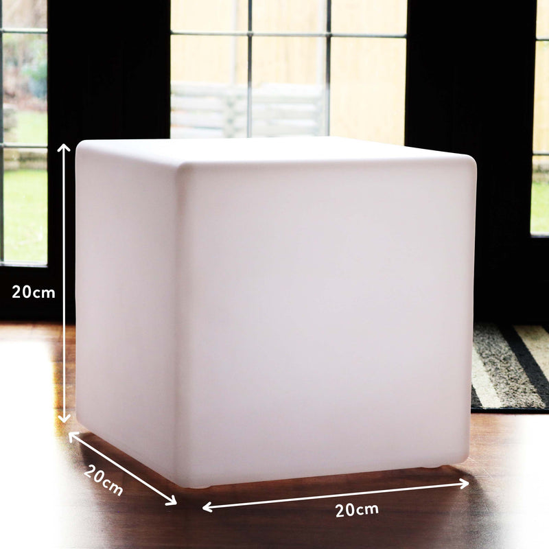 Modern Table Lamp with Remote, 20cm Rechargeable LED Cube Mood Light