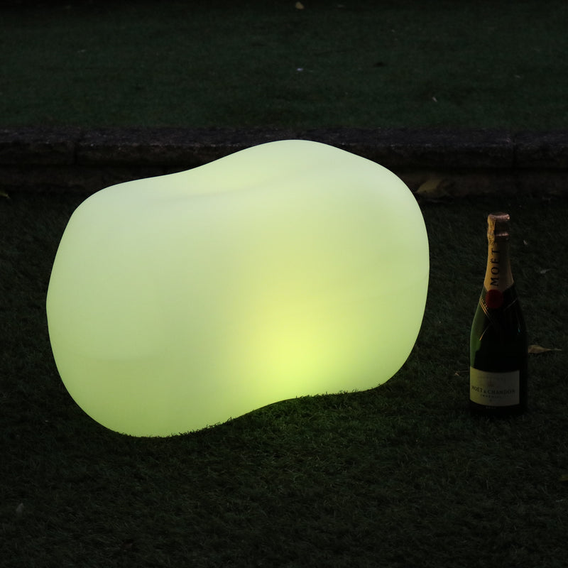 Outdoor Garden Patio LED Stone Pebble Lamp, Mains Powered 5V Decorative Lighting, RGB