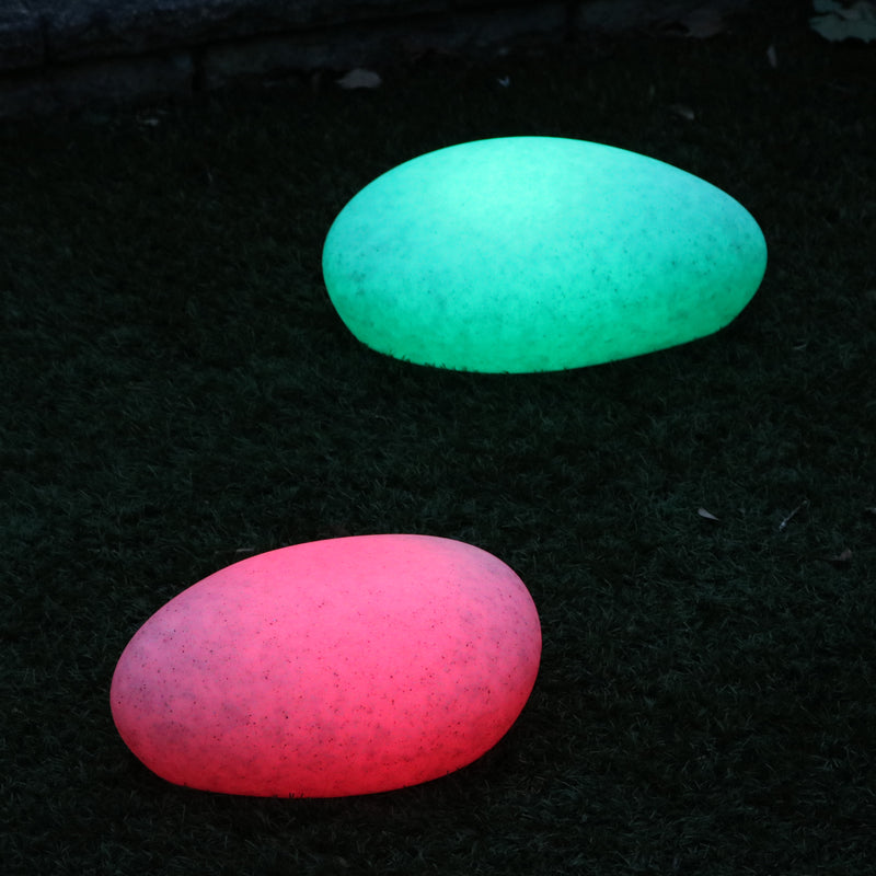 Floating LED Pool Light, Multi Colour Outdoor Garden Pond Lighting, Flint Pebble Stone Lamp