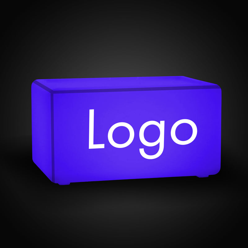 Custom Light Box with Logo, Illuminated LED Bench Stool Seat Cube, Branded Frameless Display Sign for Exhibition, Expo, Trade Show