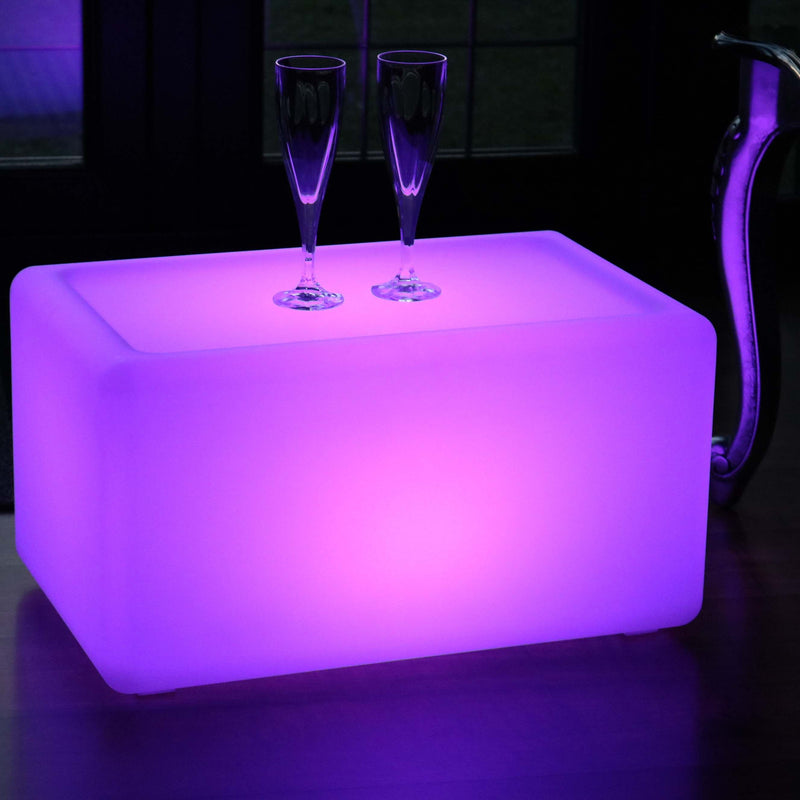 Illuminated LED Bench, Cordless Colour Changing Floor Lamp, 55cm Long