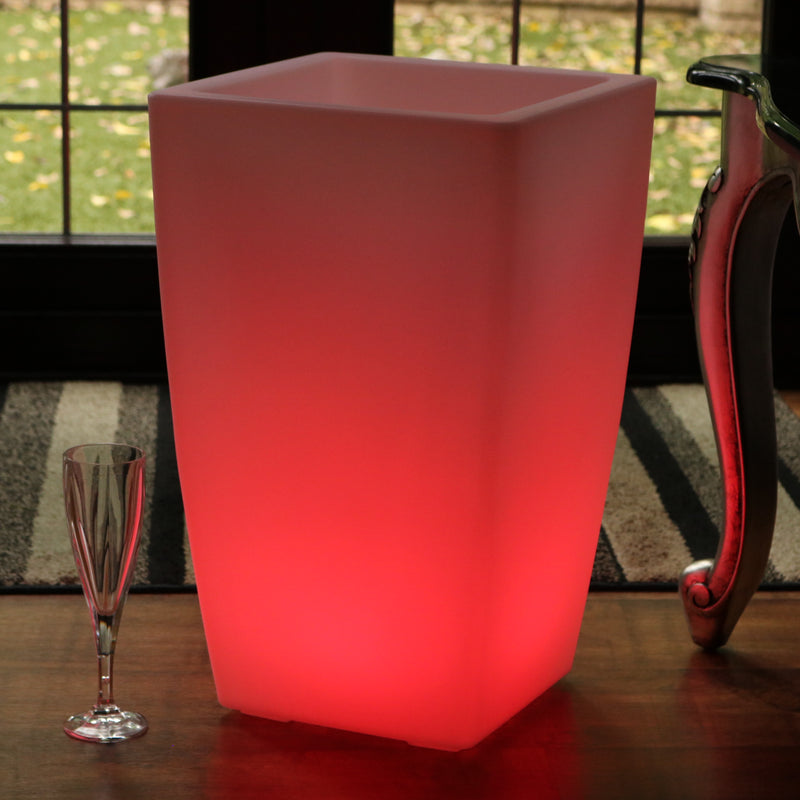 Outdoor Floor Standing LED Wine Champagne Ice Bucket, Mains Powered Garden Light, 50cm
