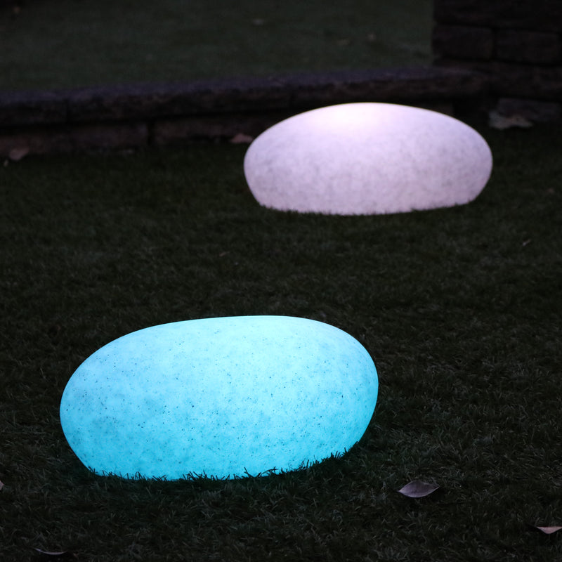 Floating LED Pool Light, Multi Colour Outdoor Garden Pond Lighting, Flint Pebble Stone Lamp