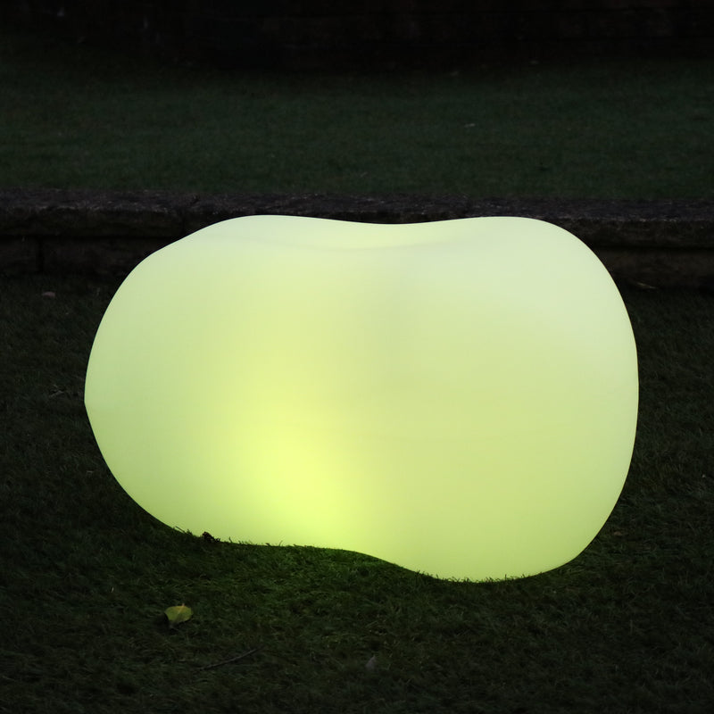 LED Pebble Stone Outdoor Garden Light, Cordless Decorative Multi Colour Table Patio Lighting
