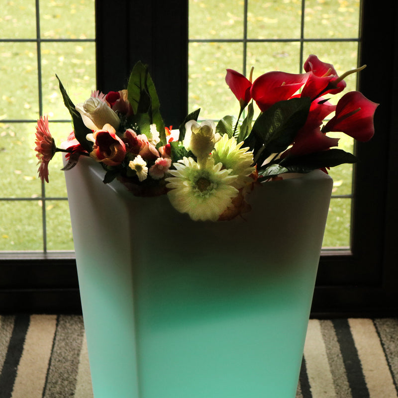 Outdoor Mains Powered LED Flower Vase, 75cm Tall Floor Vase Plant Pot for Garden, Patio