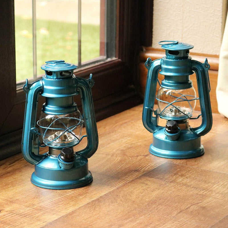blue camping lantern