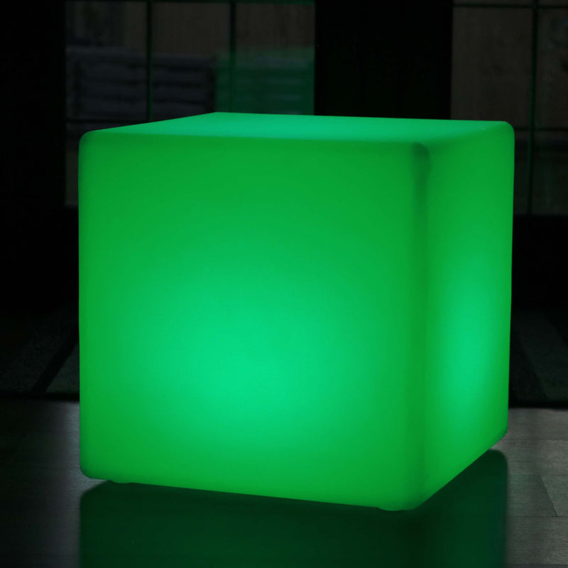 Large Outdoor Mood Cube Stool, 50cm Waterproof Garden Light