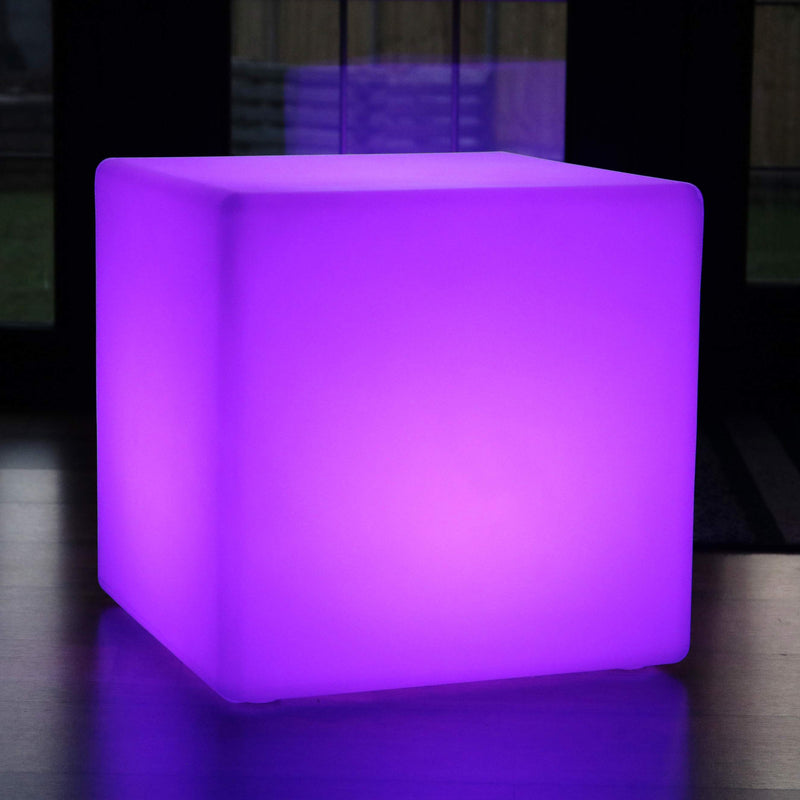 Large Garden Cube Mood Table, 60cm Waterproof Outdoor Light