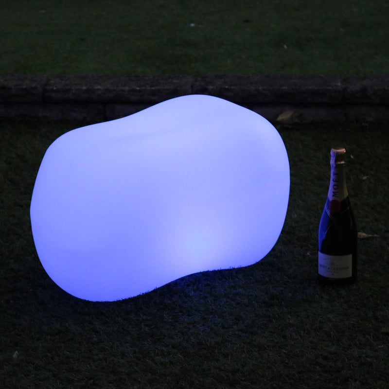 LED Pebble Stone Outdoor Garden Light, Cordless Decorative Multi Colour Table Patio Lighting