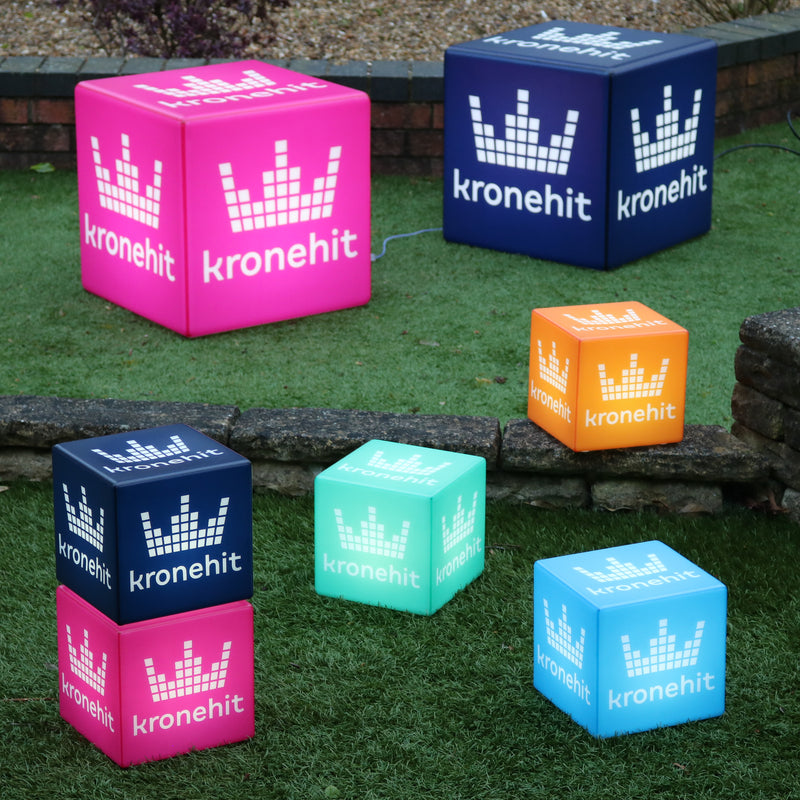 Custom Branded Logo Light Box, Illuminated LED Cube Square Block Table Centre for Corporate Event, Exhibition Signage, Launch Party