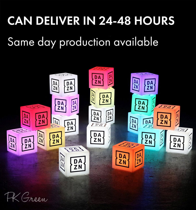 Personalised Branded LED Block Table Lamp, Illuminated Backlit Cube Light Box
