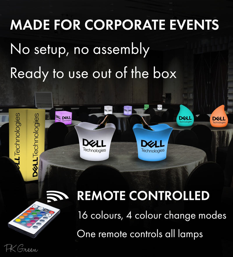 Customised Branded Light Box Stool Seat Table, Free Standing Illuminated RGB Display Sign