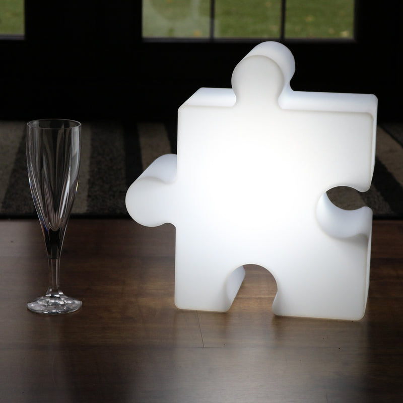 LED Jigsaw Sensory Light Piece Puzzle, Rechargeable Colour Changing Lamp for Kids, Children