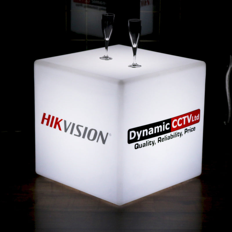 Branded Custom LED Cube Block, Illuminated Advertising Logo Lightbox for Exhibition, Backlit Freestanding DJ Expo Booth Display Signage