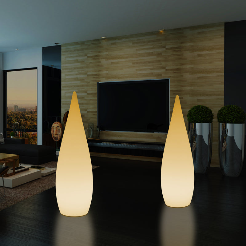Tall Decorative LED Floor Lamp, 150cm 1.5m Designer Waterdrop Light, E27, Warm White