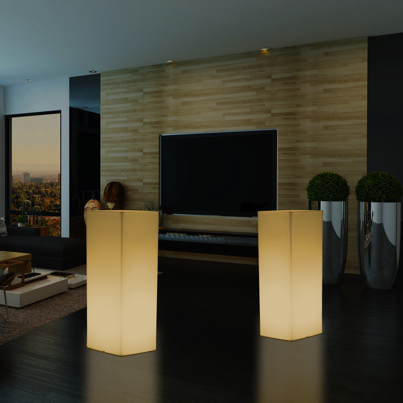 Modern LED Floor Standing Lamp, E27 Illuminated Pillar Plinth Light for Event, Warm White