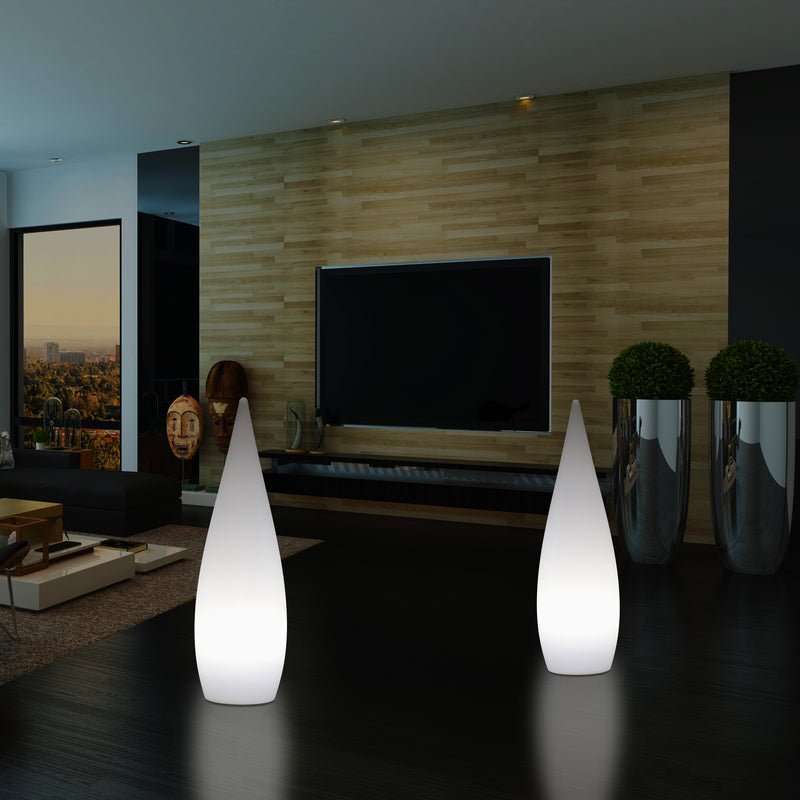 80cm Indoor Designer E27 Floor Standing Lamp, Water Drop Light for Living Room, White