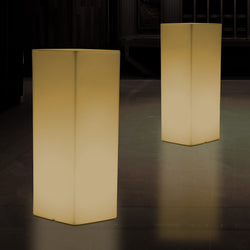 LED Plinth Pillar Column Floor Lamp, Tall Rectangular E27 Light, 110 x 30cm, Warm White